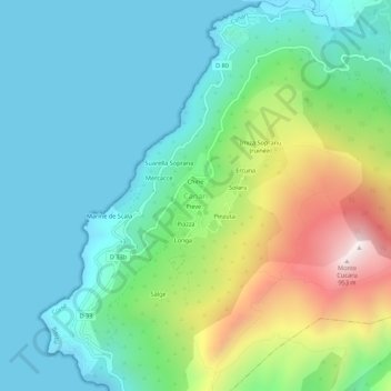 Canari topographic map, elevation, terrain