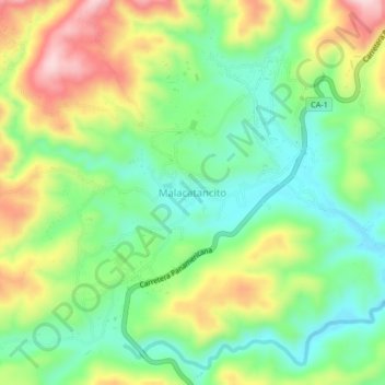Malacatancito topographic map, elevation, terrain