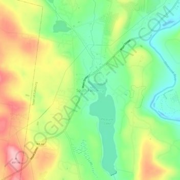 South Fallsburg topographic map, elevation, terrain