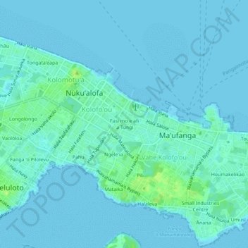 Fasi mo e afi 'a Tungi topographic map, elevation, terrain