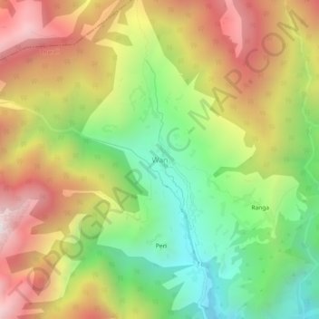 Wan topographic map, elevation, terrain