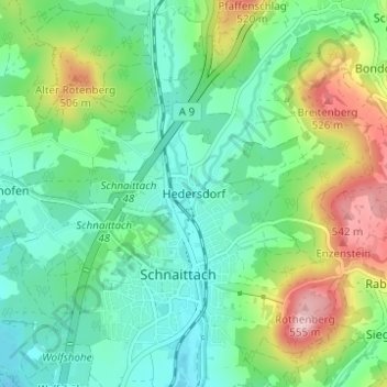 Hedersdorf topographic map, elevation, terrain