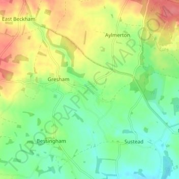 Lower Gresham topographic map, elevation, terrain