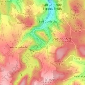 Hammergut Haselberg topographic map, elevation, terrain