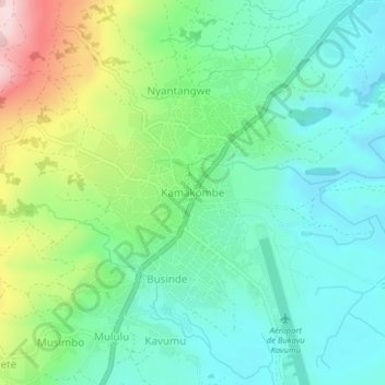 Kamakombe topographic map, elevation, terrain