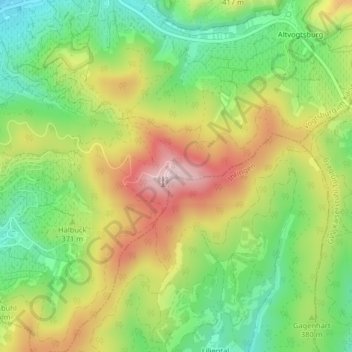Totenkopf topographic map, elevation, terrain