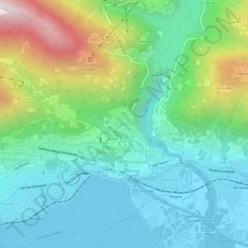 Contra topographic map, elevation, terrain