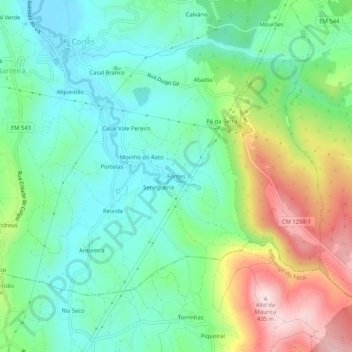 Fontes topographic map, elevation, terrain