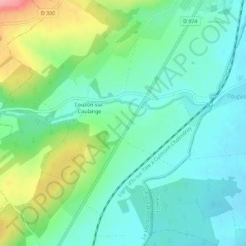 Combe de Vaux topographic map, elevation, terrain