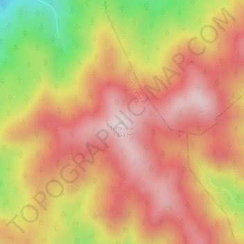 Tvrtkovac topographic map, elevation, terrain