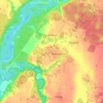 Samantonys topographic map, elevation, terrain