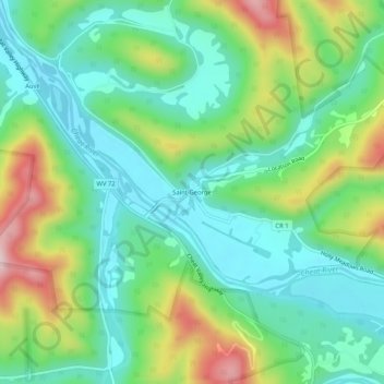 Saint George topographic map, elevation, terrain