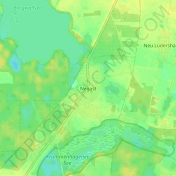 Negast topographic map, elevation, terrain