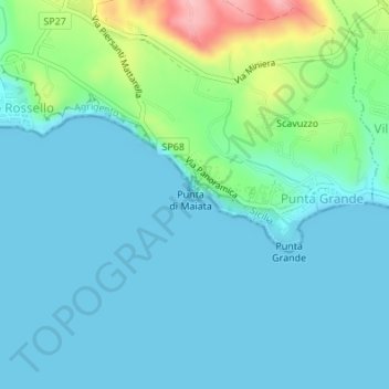 Scala dei Turchi topographic map, elevation, terrain