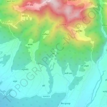 Peda topographic map, elevation, terrain
