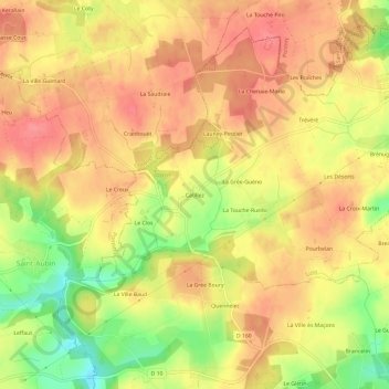 Catillez topographic map, elevation, terrain
