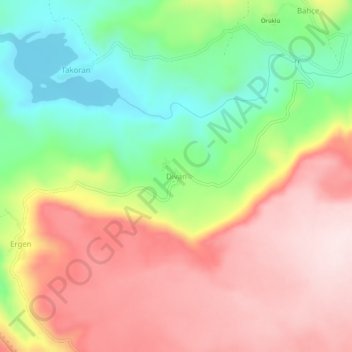 Divan topographic map, elevation, terrain