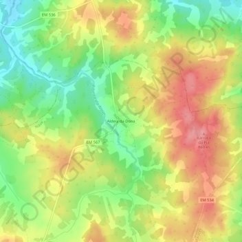 Aldeia da Dona topographic map, elevation, terrain