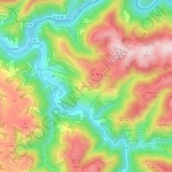 Vielmont topographic map, elevation, terrain