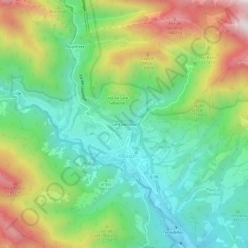 Sant Sebastià topographic map, elevation, terrain