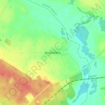 Krasnołąka topographic map, elevation, terrain