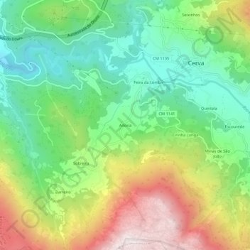 Adoria topographic map, elevation, terrain