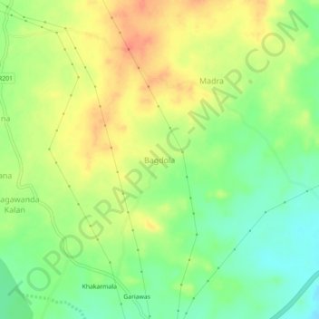 Bagdola topographic map, elevation, terrain