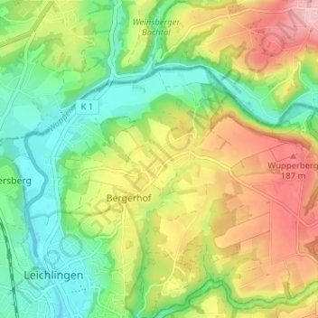 Oberschmitte topographic map, elevation, terrain