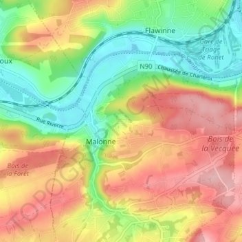 Les Tris topographic map, elevation, terrain