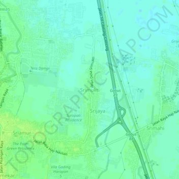 Srimukti topographic map, elevation, terrain