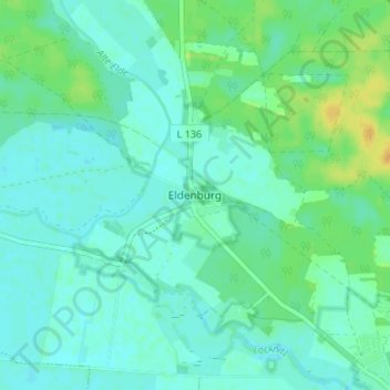 Eldenburg topographic map, elevation, terrain