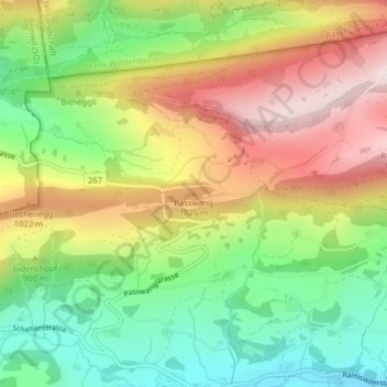 Passwang topographic map, elevation, terrain