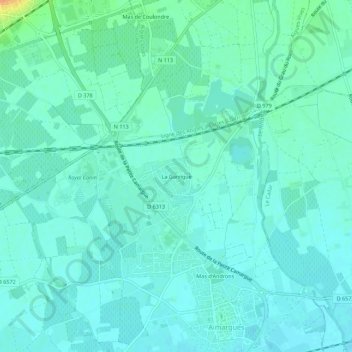 La Garrigue topographic map, elevation, terrain