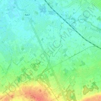 't Zonneken topographic map, elevation, terrain