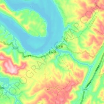 复兴镇 topographic map, elevation, terrain