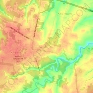 Kalijati Timur topographic map, elevation, terrain