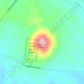 Mount Hallen topographic map, elevation, terrain