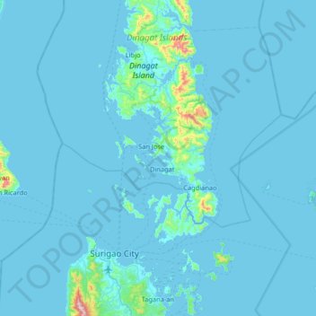 Tagbayakao Island topographic map, elevation, terrain
