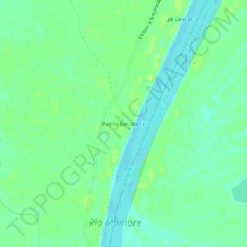 Puerto San Martin topographic map, elevation, terrain