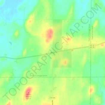 Nora topographic map, elevation, terrain