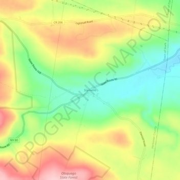 Starkville topographic map, elevation, terrain