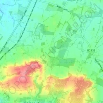 Gay Street topographic map, elevation, terrain