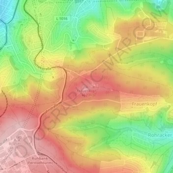 Frauenkopf topographic map, elevation, terrain