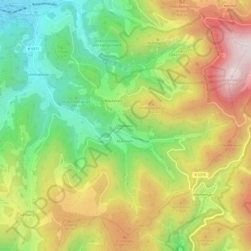 Dickteich topographic map, elevation, terrain