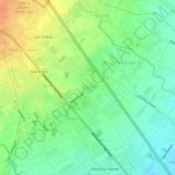 Baliti topographic map, elevation, terrain