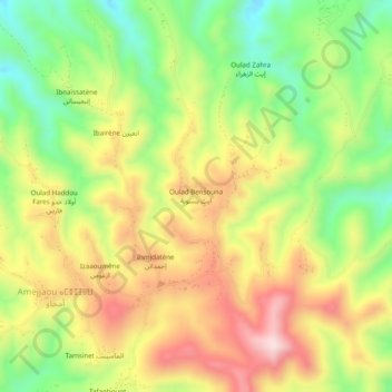 Oulad Bensouna topographic map, elevation, terrain