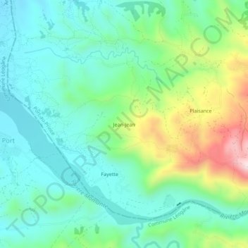 Jean-Jean topographic map, elevation, terrain
