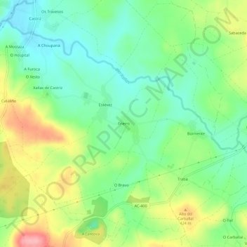 Frieiro topographic map, elevation, terrain