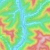 Peach Creek topographic map, elevation, terrain