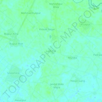 Larh Pur topographic map, elevation, terrain